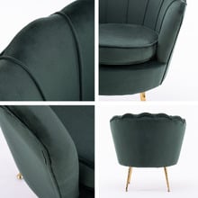 2 Piece Shanaya Velvet Armchair & Ottoman Set